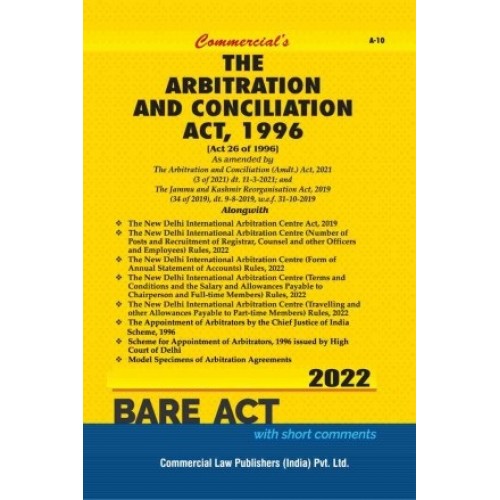Commercial's The Arbitration and Conciliation Act, 1996 Bare Act