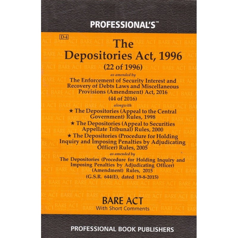 Professional's Depositories Act, 1996 Bare Act