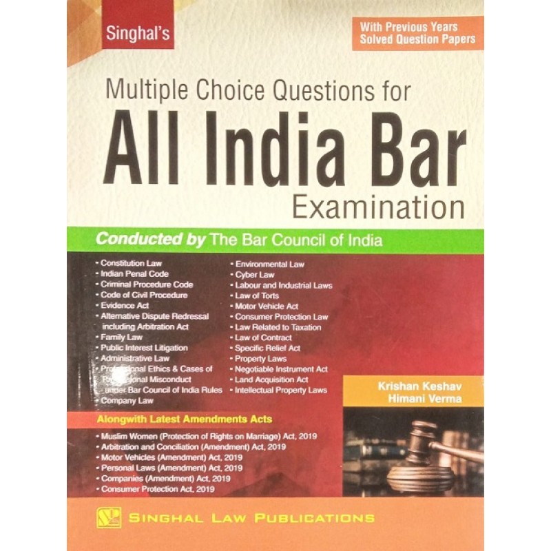 Singhal's MCQs for All India Bar Examination (AIBE) by Krishan Keshav ...