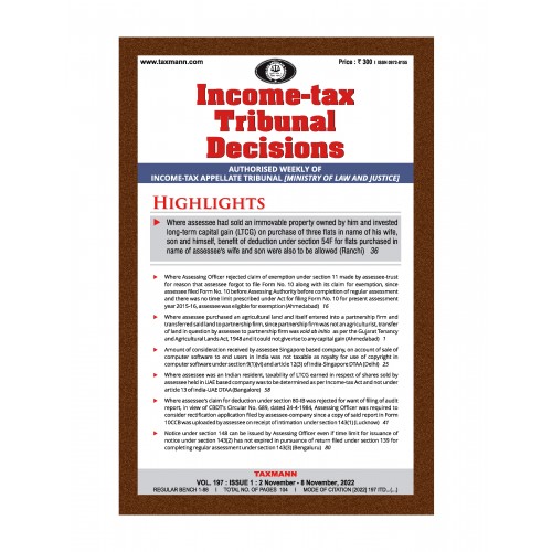 Taxmann's Income Tax Tribunal Decisions [ITTD] 2023 (A Weekly Journal Annual Subscription)